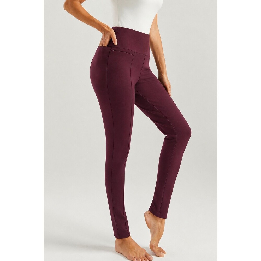 New Betabrand Burgundy Power Down Skinny Dress Pant Yoga Pants Medium petite